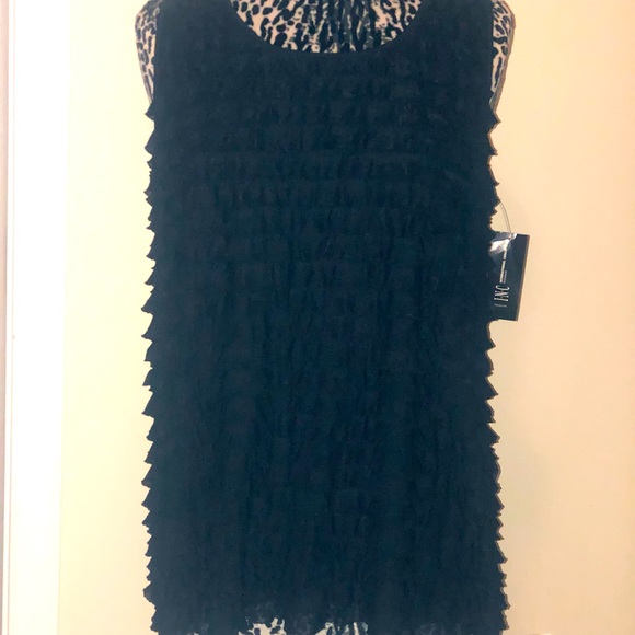 INC black ruffle tank top. Dressy Cute Sassy & NEW - Picture 3 of 6
